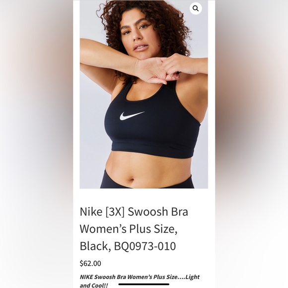Nike Women’s Swoosh Sports Bra Plus Size - Picture 5 of 5